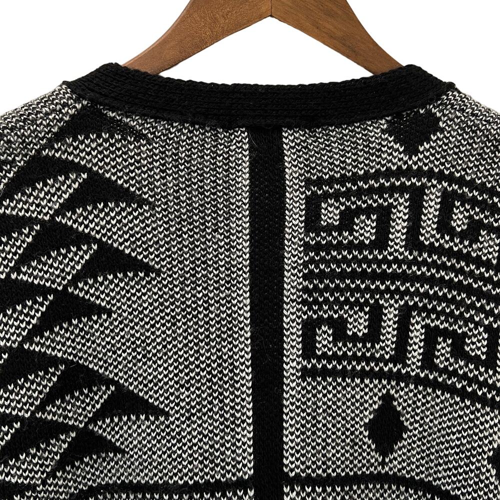 Silence + Noise Zip Front Cardigan Sweater Black White Size XS - Picture 7 of 11